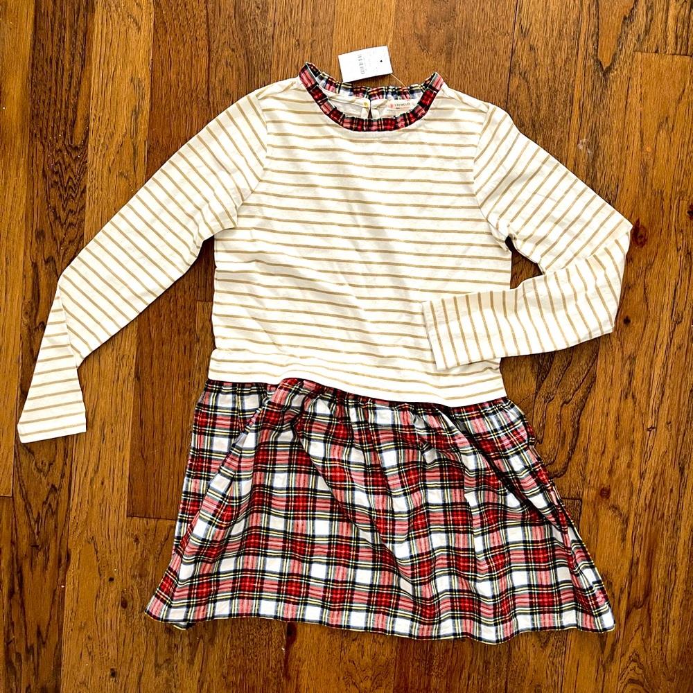J. Crew girls size large (10-12) winter mixed material dress. Never worn